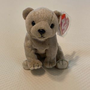 Ty Beanie Baby Tan Brown Almond Bear with Tag